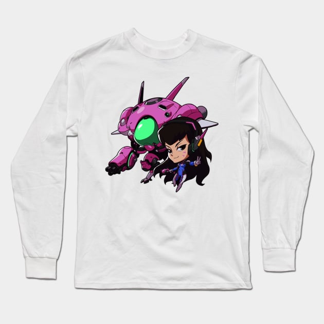 D.Va Cute Spray - Overwatch Long Sleeve T-Shirt by Bystanders